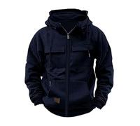 Hoodies For Men Uk Military Jacket Windbeaker Tactical Coat Cargo Sweatshirts Full Zip Hooded Sweatshirt Combat Jacket With Kanga Pocket Pullover Oversize Hoody Drawstring Jumper
