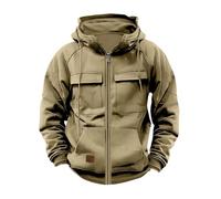 Hoodies For Men Uk Military Jacket Windbeaker Tactical Coat Cargo Sweatshirts Full Zip Hooded Sweatshirt Combat Jacket With Kanga Pocket Pullover Oversize Hoody Drawstring Jumper