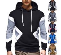 Hoodies For Men Uk Oversized - Color Block Hooded Sweatshirt Drawstring Hooded Jacket Drawstring Work Hoody Hoodies Long Sleeve Lightweight Tracksuit Tops Hooded Coat S-5Xl Black