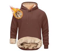 Hoodies for Men UK Warm Thick Fleece Lined Thermal Hooded Pullover Jumper Casual Hoody Plain Pullover Hoody Hooded Top Hoodie for Mens and Ladies Sweatshirts Coffee