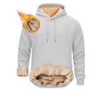 Hoodies for Men UK Warm Thick Fleece Lined Thermal Hooded Pullover Jumper Casual Hoody Plain Pullover Hoody Hooded Top Hoodie for Mens and Ladies Sweatshirts Grey