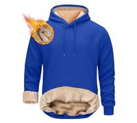 Hoodies for Men UK Warm Thick Fleece Lined Thermal Hooded Pullover Jumper Casual Hoody Plain Pullover Hoody Hooded Top Hoodie for Mens and Ladies Sweatshirts Blue