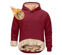 Hoodies for Men UK Warm Thick Fleece Lined Thermal Hooded Pullover Jumper Casual Hoody Plain Pullover Hoody Hooded Top Hoodie for Mens and Ladies Sweatshirts Wine