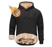 Hoodies for Men UK Warm Thick Fleece Lined Thermal Hooded Pullover Jumper Casual Hoody Plain Pullover Hoody Hooded Top Hoodie for Mens and Ladies Sweatshirts Black