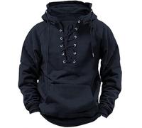 Hoodies For Men Uk Windproof Jacket Windbeaker Tactical Coat Cargo Sweatshirts With Kanga Pocket Tactical Hoodies Pullover Oversize Hoody Drawstring Jumper Medieval Renaissance Pirate Costume