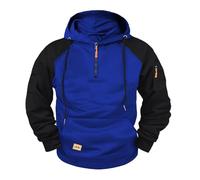 Hoodies for Men UK Windproof Jacket Windbeaker Tactical Coat Winter Quarter Zip Hooded Cargo Sweatshirts with Pocket Plain Pullover Oversized Hoody Drawstring Jumper Tops