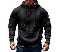 Hoodies for Men Uk Work Jumpers Cargo Military Hooded Sweatshirt Full Zip Fleece Lined Jackets Long Sleeve Patchwork Tactical Pullover Tops Comfortable Winter Gym Sport Outfits Hoody