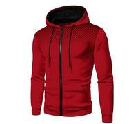 Hoodies for Men with Pockets Full Zip Up Mens Jacket Polka Dot Print Hooded Sweatshirt Casual Autumn Winter Outwear with Drawstring Cardigan Athletic Oversized Hoodie Jackets