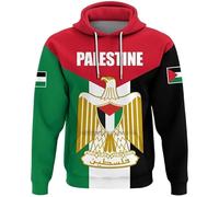 Hoodies for Men Women - Unisex Palestine Flag Animal Printed Pullover Drawstring Hooded Sweatshirt,Spring Large Size Outerwear Soccer Fans Hood Top Palestine XL
