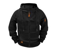 Hoodies For Men Zip Up Long Sleeve Sweatshirts Fleece Drawstring Pullover Solid Causal Jumper Loose Windproof Tactical Sweatshirt Cargo Jumpers Lightweight Work Pullovers Cozy Hoody Jacket