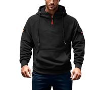 Hoodies for Men Zip Up,Work Jumpers Mens Cargo Military Hooded Sweatshirt Patchwork Tactical Pullover Sweater Tops Winter Gym Sports Outfits Hoody Essentials Hoodies with Zip Pockets Black