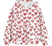 Hoodies for Teen Girls Like Heart Print Valentines Day Shirts Outfits Tween Girls Cute Tops Girls Fashion Sweatshirts219 White