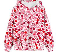 Hoodies for Teen Girls Like Heart Print Valentines Day Shirts Outfits Tween Girls Cute Tops Girls Fashion Sweatshirts221 Pink