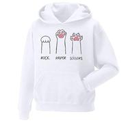 Hoodies for Teens Girls Cute Cat Paw Prints Sweatshirt Women Hoodie Womens Long Sleeve Tops Pullover Casual Fashion Sweater White