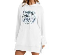 Hoodies For Women Beach Oversized Marine Organism Drawstring Pocket Seahorse Octopus Shark Whale Turtle Ladies Hoodie Comfy Causal Winter Pullover Fall Hooded Sweatshirts (White, XL) Jacket Women
