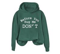 Hoodies For Women Bee You Hug Me Don't Holiday Activewear Long Sleeve Ladies Hoodie Pullover Winter Trendy Comfy Causal Fall Hooded Sweatshirts (Green, S) Ski Jacket Womens