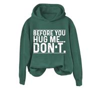 Hoodies For Women Bee You Hug Me Don't Long Sleeve Holiday Activewear Ladies Hoodie Pullover Winter Hooded Sweatshirts Comfy Causal Fall Trendy (Green, 3XL) Bed Jackets For Women