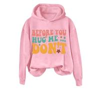 Hoodies For Women Bee You Hug Me Don't Long Sleeve Holiday Activewear Ladies Hoodie Pullover Winter Hooded Sweatshirts Fall Comfy Causal Trendy (Pink, 3XL) Rain Jacket Women