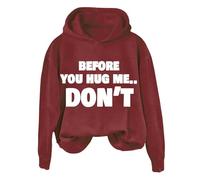 Hoodies For Women Bee You Hug Me Don't Long Sleeve Holiday Activewear Ladies Hoodie Pullover Winter Hooded Sweatshirts Comfy Causal Trendy Fall (Red, L) Half Zip Sweatshirt Women