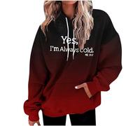 Hoodies for Women Casual Long Sleeve Oversized Sweatshirts Drawstring Pullover Fashion Multicolor Hoodie with Pocket Sportswear Christmas Jumpers