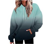 Hoodies for Women Casual Long Sleeve Oversized Sweatshirts Drawstring Pullover Fashion Multicolor Hoodie with Pocket Sportswear Christmas Jumpers