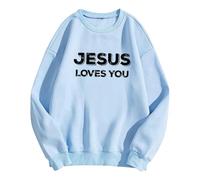 Hoodies for Women Christian Sweatshirt Jesus Loves You Sweatshirt Jesus Is King Hoodie Jesus Faith Shirts Religious God Pullover 2024 Fall