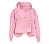 Hoodies For Women Cross Heart Long Sleeve Holiday Activewear Ladies Hoodie Pullover Winter Fall Hooded Sweatshirts Trendy Comfy Causal (Pink, S) Women's Outdoor Softshell Jackets