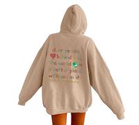 Hoodies for Women Dear Person Behind Me Letter Print Sweatshirts for Womens Long Sleeve Funny Word Graphic Street Fashion Hooded Sweatshirt Tops Y2K Kawaii Preppy Jumper Top for Teen Girls Ladies