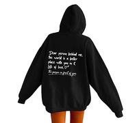 Hoodies for Women Dear Person Behind Me Letter Print Sweatshirts for Womens Long Sleeve Funny Word Graphic Street Fashion Hooded Sweatshirt Tops Y2K Kawaii Preppy Jumper Top for Teen Girls Ladies