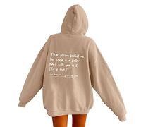 Hoodies for Women Dear Person Behind Me Letter Print Sweatshirts for Womens Long Sleeve Funny Word Graphic Street Fashion Hooded Sweatshirt Tops Y2K Kawaii Preppy Jumper Top for Teen Girls Ladies