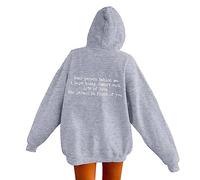 Hoodies for Women Dear Person Behind Me Letter Print Sweatshirts for Womens Long Sleeve Funny Word Graphic Street Fashion Hooded Sweatshirt Tops Y2K Kawaii Preppy Jumper Top for Teen Girls Ladies