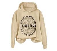 Hoodies For Women God On The Mountain Is Still God In The Valley Long Sleeve Holiday Activewear Ladies Hoodie Pullover Winter Causal Hooded Sweatshirts Fall (Khaki, S) Oversized Fleece Hoodie Women