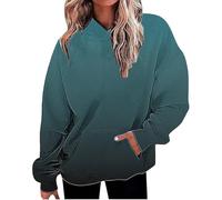 Hoodies For Women Gradient Drawstring Pocket Loose Fit Ladies Hoodie Comfy Causal Winter Hooded Sweatshirts Trendy Fall Pullover (Blackish Green, XXL) Plus Size Waterproof Jackets For Women