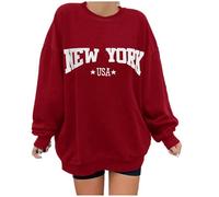 Hoodies for Women Hoodie With Front Pockets Sweatshirt Top Jumper Jacket Sweaters Cute Loose Fall Winter Pattern Print Drop Shoulder Pullover Festival Outfits Athletic Wear Wine
