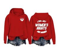 Hoodies For Women I Support 's Rights And Wrongs Holiday Activewear Long Sleeve Ladies Hoodie Pullover Hooded Sweatshirts Fall Trendy Winter Comfy Causal (Red, M) Ladies Bed Jacket