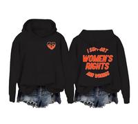 Hoodies For Women I Support 's Rights And Wrongs Holiday Activewear Long Sleeve Ladies Hoodie Pullover Hooded Sweatshirts Fall Trendy Winter Comfy Causal (Black, S) Long Black Coat Women