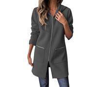 Hoodies for Women, Long Line Zip Up Hoodies for Women UK, Fleece Lined Zip Up Hoodie Cable Knit Jumper Holey, Oversized UK Pullover Hooded 2024, XL