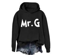 Hoodies For Women Mr G Holiday Activewear Long Sleeve Ladies Hoodie Pullover Hooded Sweatshirts Winter Comfy Causal Trendy Fall (Black, M) Women Puffer Jacket