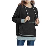 Hoodies for Women - Pet Pouch Hoodie Casual Long Sleeve Fleece Big Pocket Autumn Sweatshirt Kitten Puppy Holder Carrier Jumper Hooded Sweatshirts Clothes for Chirtmas/Daily