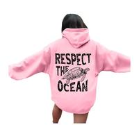 Hoodies for Women Protect Our Oceans Hoodie - Shark Hoodie, Save The Ocean, Respect The Locals Hoodie, Surf Hoodie 2024 Fall