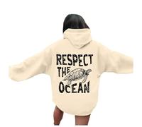Hoodies for Women Protect Our Oceans Hoodie - Shark Hoodie, Save The Ocean, Respect The Locals Hoodie, Surf Hoodie 2024 Fall