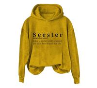 Hoodies For Women Seester Like A Sister Only Cooler See Also Best Frind Life Printed Funny Long Sleeve Ladies Hoodie Pullover Hooded Sweatshirts Fall Winter (Yellow, S) Black Leather Jacket Women