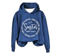 Hoodies For Women Sisters Are Like Stars You Don't Need To See Them To Know They Are There Long Sleeve Ladies Hoodie Pullover Hooded Sweatshirts Fall Winter Causal (Blue, XL) Corduroy Jacket Women