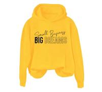 Hoodies For Women Small Buyinegg Big Dreams Long Sleeve Holiday Activewear Ladies Hoodie Pullover Winter Fall Hooded Sweatshirts Comfy Causal Trendy (Yellow, XL) Hoodies Women