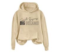 Hoodies For Women Small Buyinegg Big Dreams Long Sleeve Holiday Activewear Ladies Hoodie Pullover Winter Fall Hooded Sweatshirts Comfy Causal Trendy (Khaki, XL) Black Hoodie Women