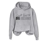 Hoodies For Women Small Buyinegg Big Dreams Long Sleeve Holiday Activewear Ladies Hoodie Pullover Winter Fall Hooded Sweatshirts Comfy Causal Trendy (Grey, L) Sleeveless Jacket For Women