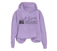 Hoodies For Women Small Buyinegg Big Dreams Long Sleeve Holiday Activewear Ladies Hoodie Pullover Winter Fall Hooded Sweatshirts Comfy Causal Trendy (Purple, XL) Halloween Hoodies For Women