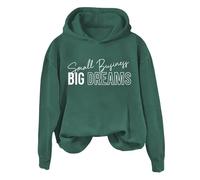 Hoodies For Women Small Buyinegg Big Dreams Long Sleeve Holiday Activewear Ladies Hoodie Pullover Winter Fall Hooded Sweatshirts Comfy Causal Trendy (Green, S) Women Puffer Jacket