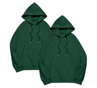 Hoodies For Women Solid Color Plus Size Drawstring Pocket Loose Fit Ladies Hoodie Comfy Causal Trendy Pullover Fall Winter Hooded Sweatshirts (Blackish Green, XXL) Red Hoodie Women