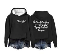 Hoodies For Women Trust God Writing Your Story Stop Trying To Steal The Pem Holiday Long Sleeve Ladies Hoodie Pullover Hooded Sweatshirts Comfy Causal Fall Winter (Black, XL) Waterproof Jacket Women